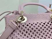 Uubags Lady Dior Medium Bag Rose Braided Calfskin 24x21x12cm - 4