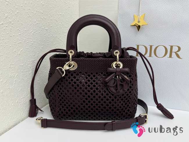 Uubags Lady Dior Medium Bag Dark Chocolate Braided Calfskin 24x21x12cm - 1