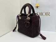 Uubags Lady Dior Medium Bag Dark Chocolate Braided Calfskin 24x21x12cm - 6