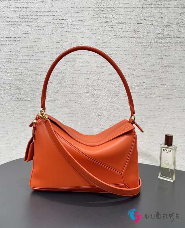 Uubags Loewe medium Featherlight Puzzle bag in deep saffron nappa lambskin 19.5x29x12cm - 1