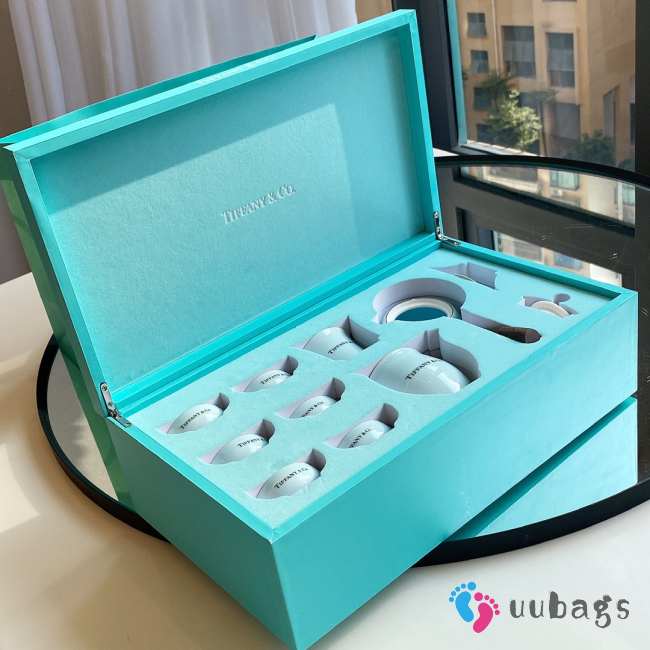 Uubags Tiffany & Co Tea Set Bone Porcelain Teapot with Designer Mug Exquisite Craftsmanship Logo - 1
