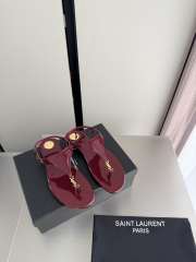 Uubags YSL Cassandra sandals in burgundy patent leather - 1