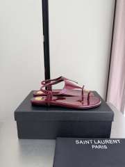 Uubags YSL Cassandra sandals in burgundy patent leather - 4