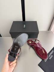Uubags YSL Cassandra sandals in burgundy patent leather - 5