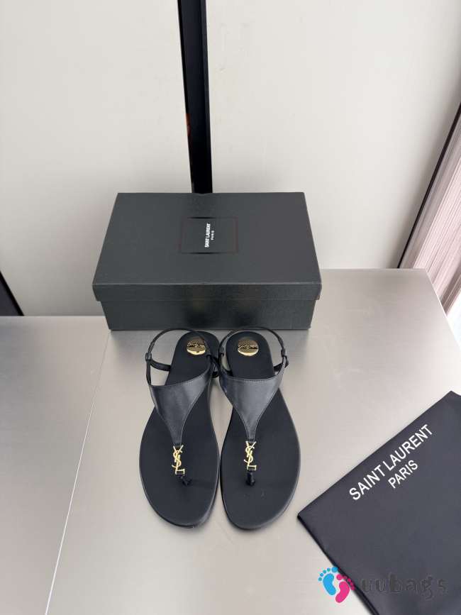 Uubags YSL Cassandra sandals in black smooth leather - 1