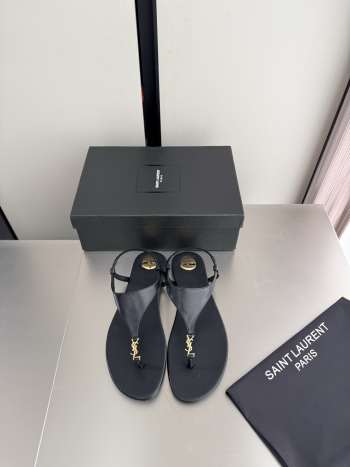 Uubags YSL Cassandra sandals in black smooth leather