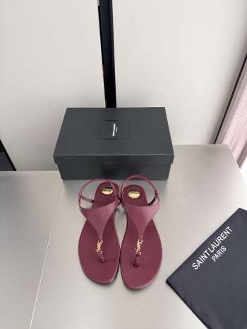 Uubags YSL Cassandra sandals in burgundy smooth leather