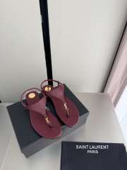 Uubags YSL Cassandra sandals in burgundy smooth leather - 6