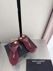 Uubags YSL Cassandra sandals in burgundy smooth leather - 5