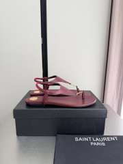 Uubags YSL Cassandra sandals in burgundy smooth leather - 4