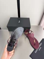 Uubags YSL Cassandra sandals in burgundy smooth leather - 2