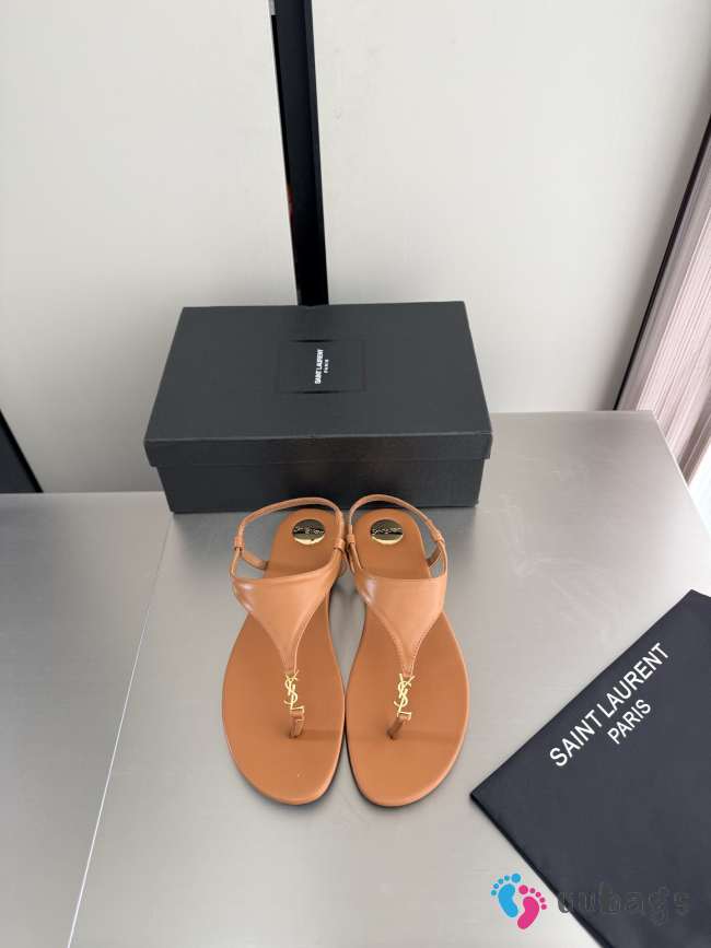 Uubags YSL Cassandra sandals in cognac smooth leather - 1