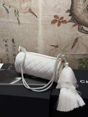Uubags Chanel Clutch With Strap Velvet & Gold-Tone Metal White 12x23x12cm - 2