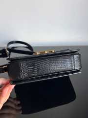 Uubags Celine Medium Teen Triomphe Bag in Black Lizard 18.5x13.5x7cm - 6