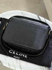 Uubags Celine Medium Teen Triomphe Bag in Black Lizard 18.5x13.5x7cm - 2
