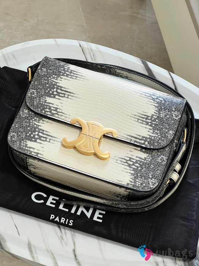 Uubags Celine Medium Teen Triomphe Bag in Natural Lizard 18.5x13.5x7cm - 1