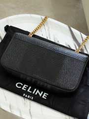 Uubags Celine Chain Shoulder Bag Claude In Black Lizard 20.5x11.5x4cm - 4
