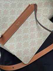 Uubags Celine Soft Shopper Bag In Triomphe Canvas And Calfskin Sandcastle/ Soft Lime 32.5x24.5x14cm - 6
