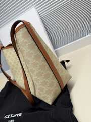Uubags Celine Soft Shopper Bag In Triomphe Canvas And Calfskin Sandcastle/ Soft Lime 32.5x24.5x14cm - 3