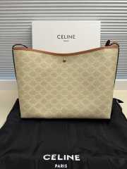 Uubags Celine Soft Shopper Bag In Triomphe Canvas And Calfskin Sandcastle/ Soft Lime 32.5x24.5x14cm - 2
