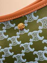 Uubags Celine Soft Shopper Bag In Triomphe Canvas And Calfskin Green 32.5x24.5x14cm - 2