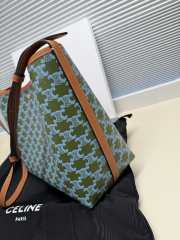 Uubags Celine Soft Shopper Bag In Triomphe Canvas And Calfskin Green 32.5x24.5x14cm - 6