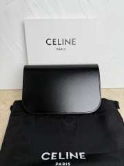 Uubags Celine Duo Wallet On Strap In Shiny calfskin Black 13x6cm - 6