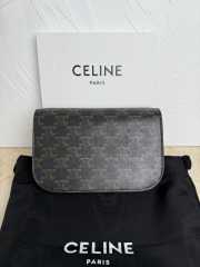 Uubags Celine Duo Wallet On Strap In Triomphe Canvas Calfskin Tan 13x6cm - 3