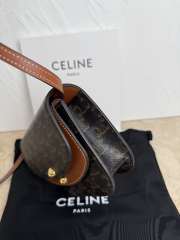 Uubags Celine Duo Wallet On Strap In Triomphe Canvas Calfskin Tan 13x6cm - 6