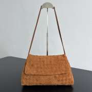 Uubags Bottega Veneta Giorno Suede Leather Shoulder Bag In Amber 33x19x8cm - 1