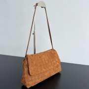 Uubags Bottega Veneta Giorno Suede Leather Shoulder Bag In Amber 33x19x8cm - 6