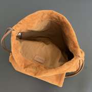 Uubags Bottega Veneta Giorno Suede Leather Shoulder Bag In Amber 33x19x8cm - 4