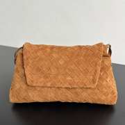 Uubags Bottega Veneta Giorno Suede Leather Shoulder Bag In Amber 33x19x8cm - 3