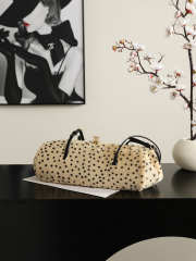 Uubags Chanel Clutch With Leather Strap In Lambskin & Gold-Tone Metal Light Beige & Black 36x12.5x13cm - 5