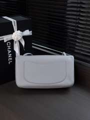 Uubags Chanel maxi flap bag calfskin with grain effect & silver metallic in grey 19.5x32x10cm - 6