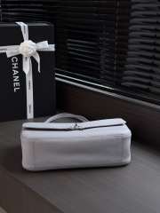 Uubags Chanel maxi flap bag calfskin with grain effect & silver metallic in grey 19.5x32x10cm - 3