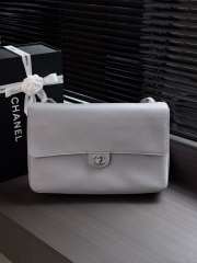 Uubags Chanel maxi flap bag calfskin with grain effect & silver metallic in gray 26x38.5x11cm - 1