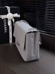 Uubags Chanel maxi flap bag calfskin with grain effect & silver metallic in gray 26x38.5x11cm - 5