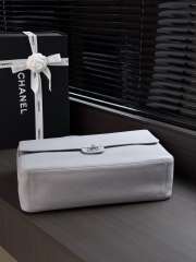 Uubags Chanel maxi flap bag calfskin with grain effect & silver metallic in gray 26x38.5x11cm - 2
