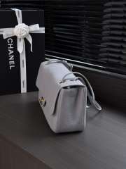 Uubags Chanel maxi flap bag calfskin with grain effect & gold metallic in gray 19.5x32x10cm - 5