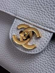 Uubags Chanel maxi flap bag calfskin with grain effect & gold metallic in gray 19.5x32x10cm - 3