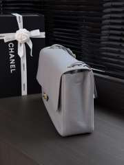 Uubags Chanel maxi flap bag calfskin with grain effect & gold metallic in gray 26x38.5x11cm - 6