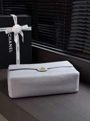 Uubags Chanel maxi flap bag calfskin with grain effect & gold metallic in gray 26x38.5x11cm - 5