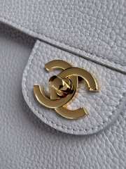 Uubags Chanel maxi flap bag calfskin with grain effect & gold metallic in gray 26x38.5x11cm - 4