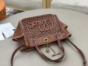 Uubags small Chloé Iconic double carry bag in raffia dark brown 23x20x12cm - 2