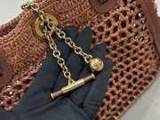 Uubags small Chloé Iconic double carry bag in raffia dark brown 23x20x12cm - 3