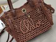 Uubags small Chloé Iconic double carry bag in raffia dark brown 23x20x12cm - 4