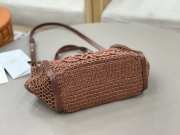 Uubags small Chloé Iconic double carry bag in raffia dark brown 23x20x12cm - 5