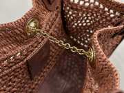 Uubags small Chloé Iconic double carry bag in raffia dark brown 23x20x12cm - 6