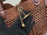 Uubags medium Chloé Iconic double carry bag in raffia dark brown 28x29x15cm - 6